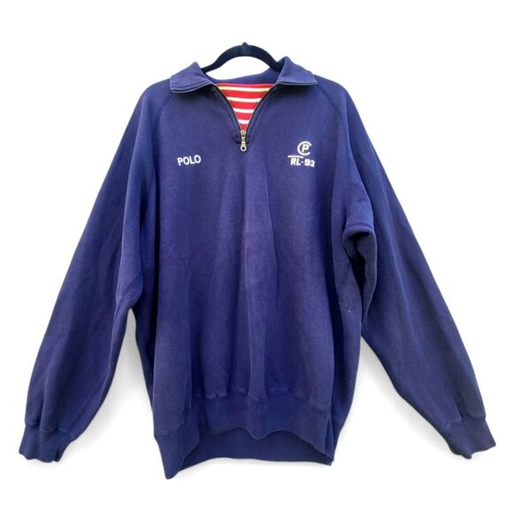Vintage 1990s CP RL-93 Polo Ralph Lauren ¼ Zip Sweatshirt Logo Pullover - Picture 9 of 10